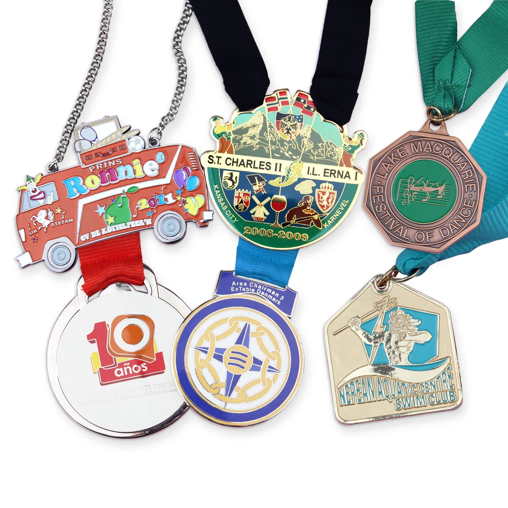 Customized Factory Price 3D Honor Award Medals Fabric Ribbons Sports Medals and Trophies