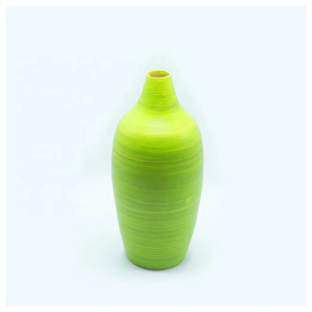 Modern Minimalist Lacquer Bamboo Wooden Vase Custom High Quality Floor Decorative Piece for Home or Wedding