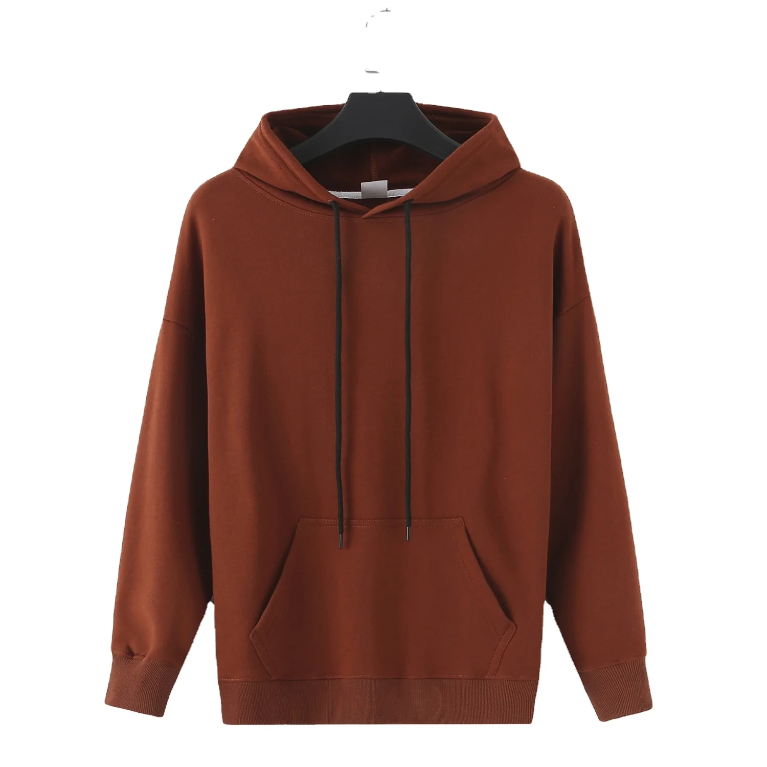 2021 spring new custom blank hoodies reddish brown Red warm Pullover sweater blank Hoodie 100% cotton hudy huddies men women