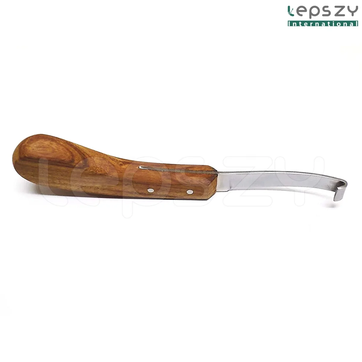 Hoof Knife, Narrow Edge with Right hand wooden handle Premium Stainless Steel Veterinary Instruments