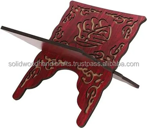 High Quality Wooden Holy Book Holder Stand Foldable Bookends Hand Carving Wood Rehal For Quran Bible and other spiritual books