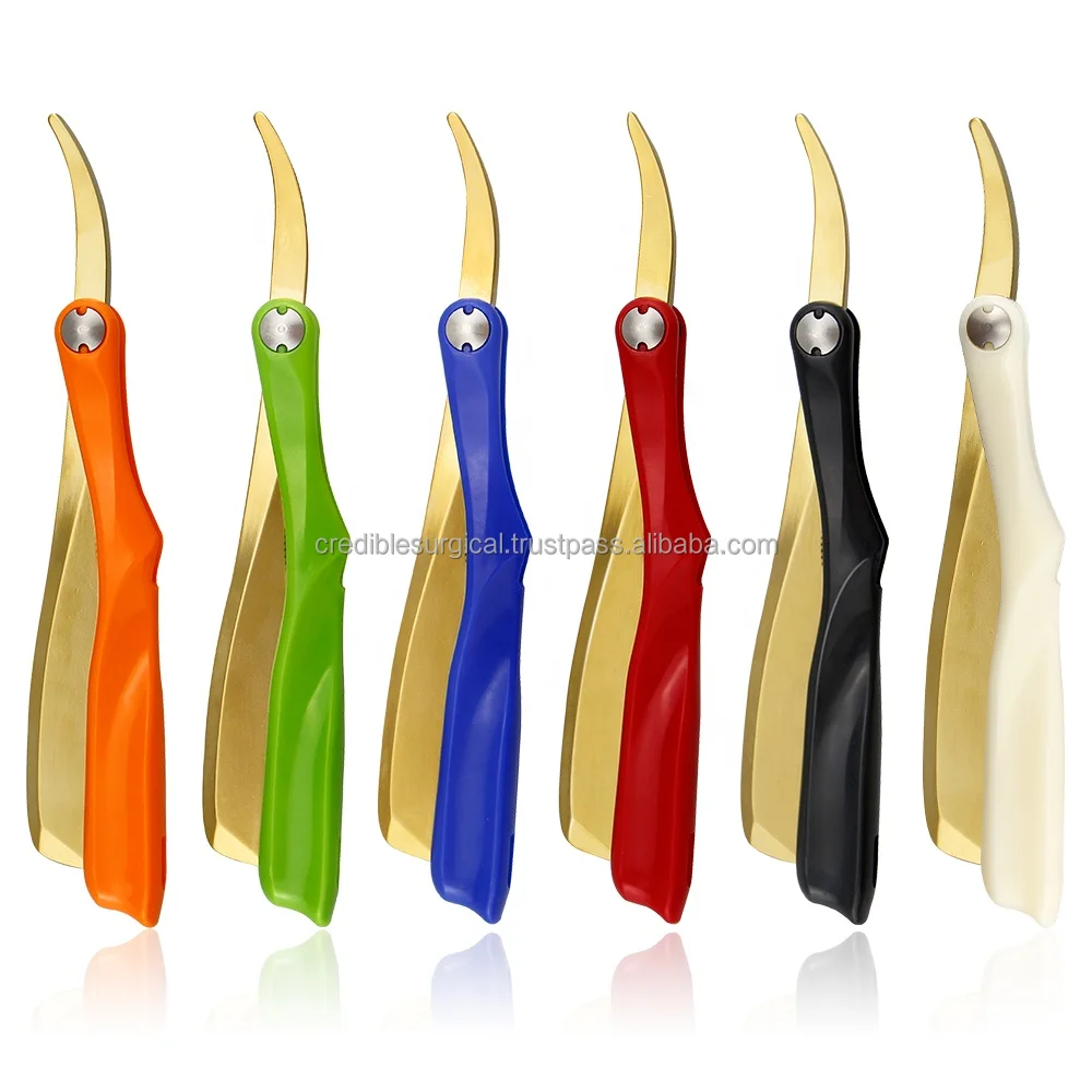 Multi Colors  golden supplier twin Razor Plastic Handle Straight Hair Shaving Japanese Edge Razor Barber Tools For hair removal