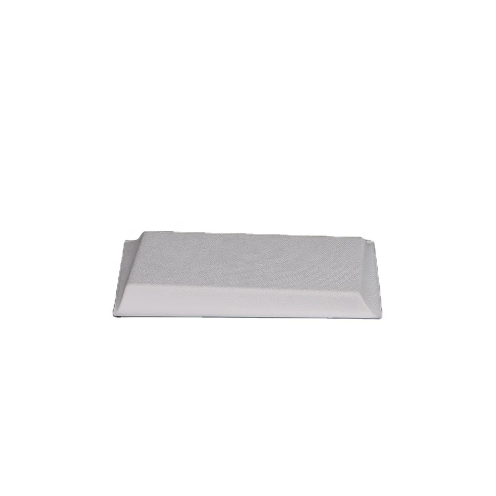 Disposable custom sugarcane pulp bagasse party plates rectangular paper bread plate raw material