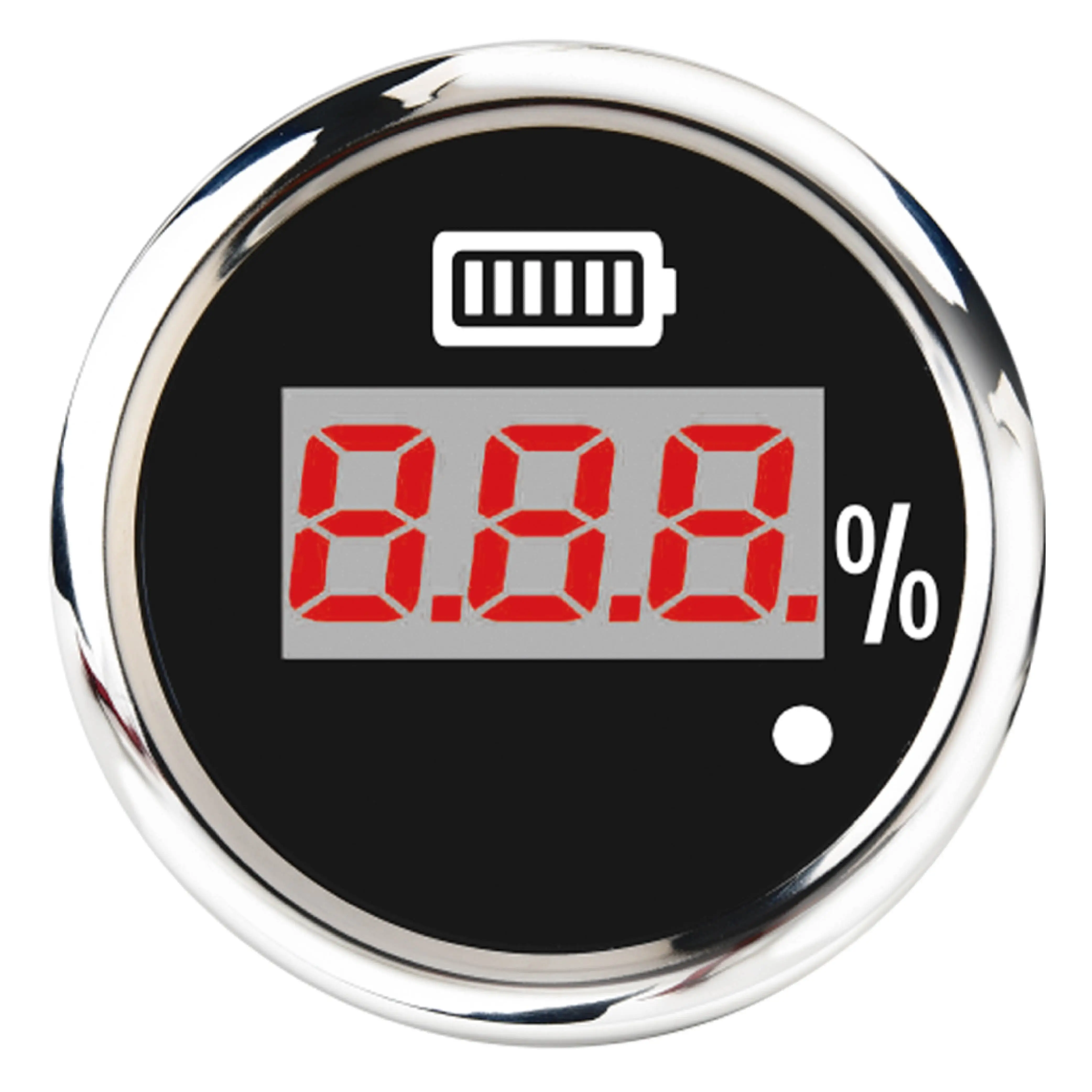 52mm Battery Gauge 12V 24V CANbus J1939 Digital Warning Function RED LED Backlight Black Faceplate