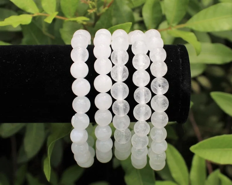 Wholesale Star Quality Natural White Jade Stone 8mm Beads Bracelet For Healing And Meditation Use From Yasin & Sohil Agate