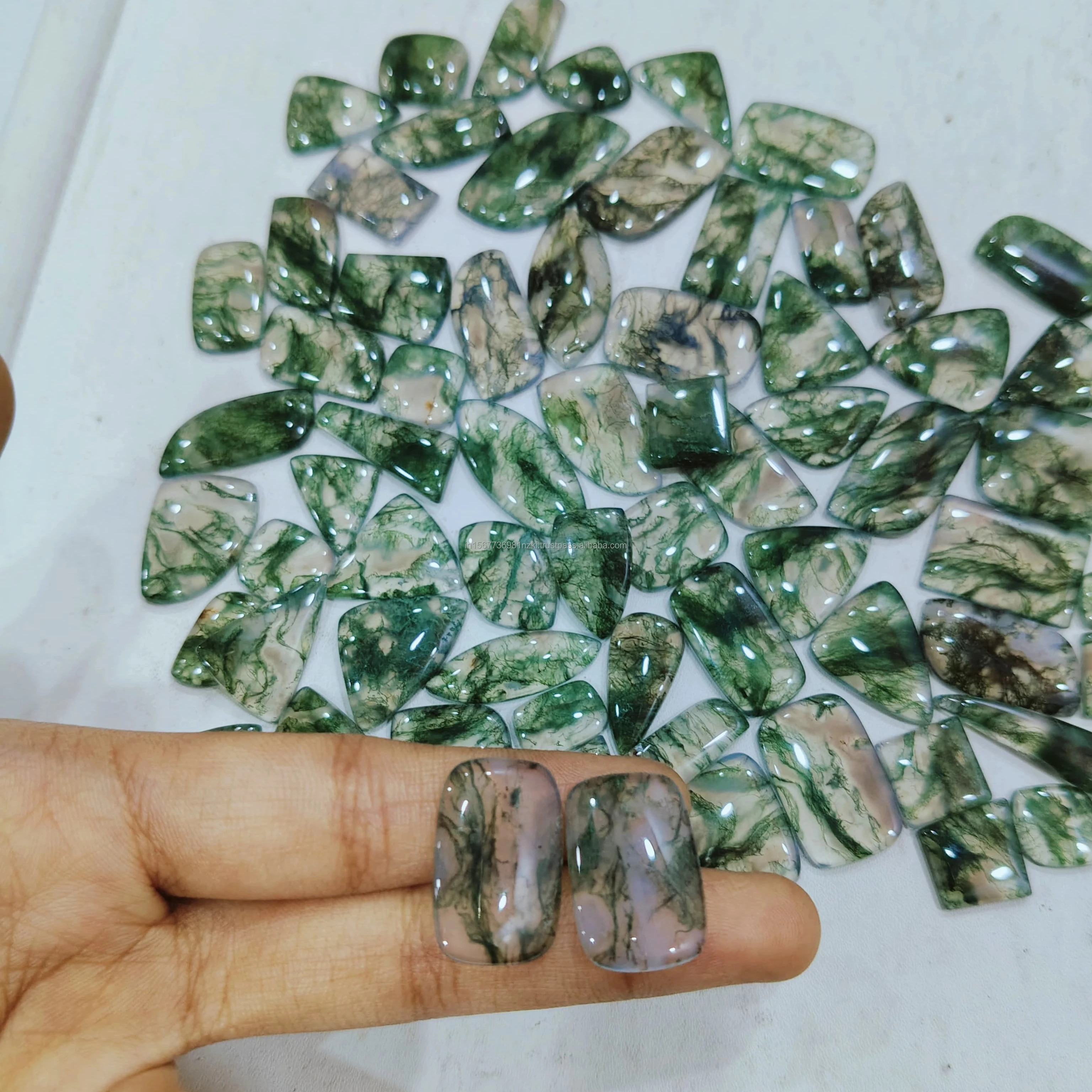 Best Grade Moss Agate Gemstone Moss Agate Loose Gemstone Cabochon Lot 100% Natura Loose Gemstone for Jewelry