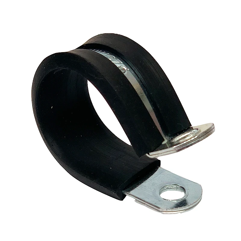 Fixing clamps with rubber P-clip