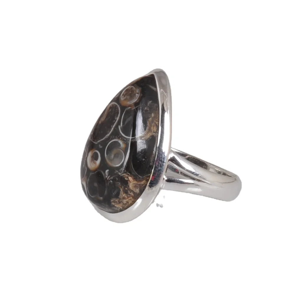 925 Sterling Silver Jasper Gemstone Rings 925 Sterling Silver Pear Shape Rings For Ladies Jewelry Cab Gemstone Bulk Silver Rings
