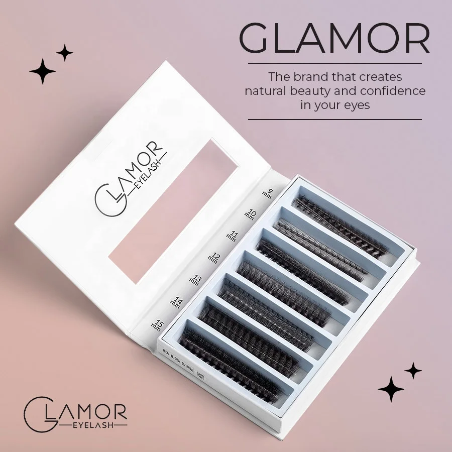 Custom korean pbt soft party new years DD CC C curl 12D single 500fans 0.03 lashes mix colors glitter eyelash extensions shiny