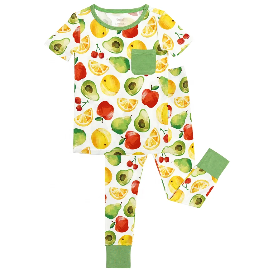 Printing Pajamas for Children Kids Sleepwear Set Cartoon Kids Pyjamas 2 Pieces Long Sleeve Bamboo Cotton Girl Pajamas Clothes