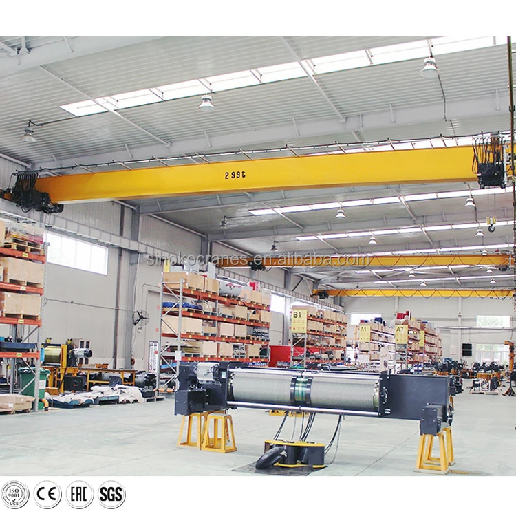 Industry 3 5 ton European Type Electrical Single Girder Overhead Crane Design Price In China