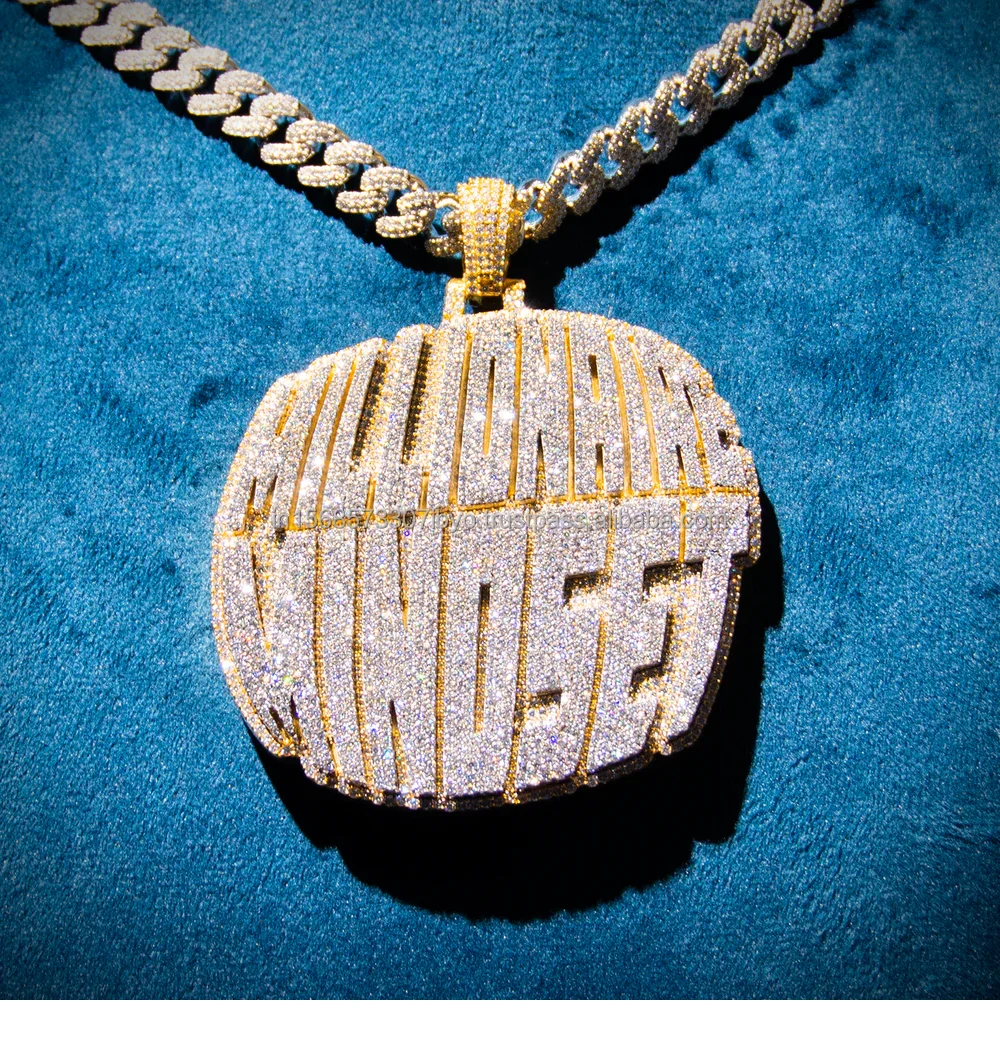 Customized Iced Out Hiphop Letter Pendant 100% Passed Diamond Tester S925 Silver With Rose Gold Vvs Moissanite Charms Pendant