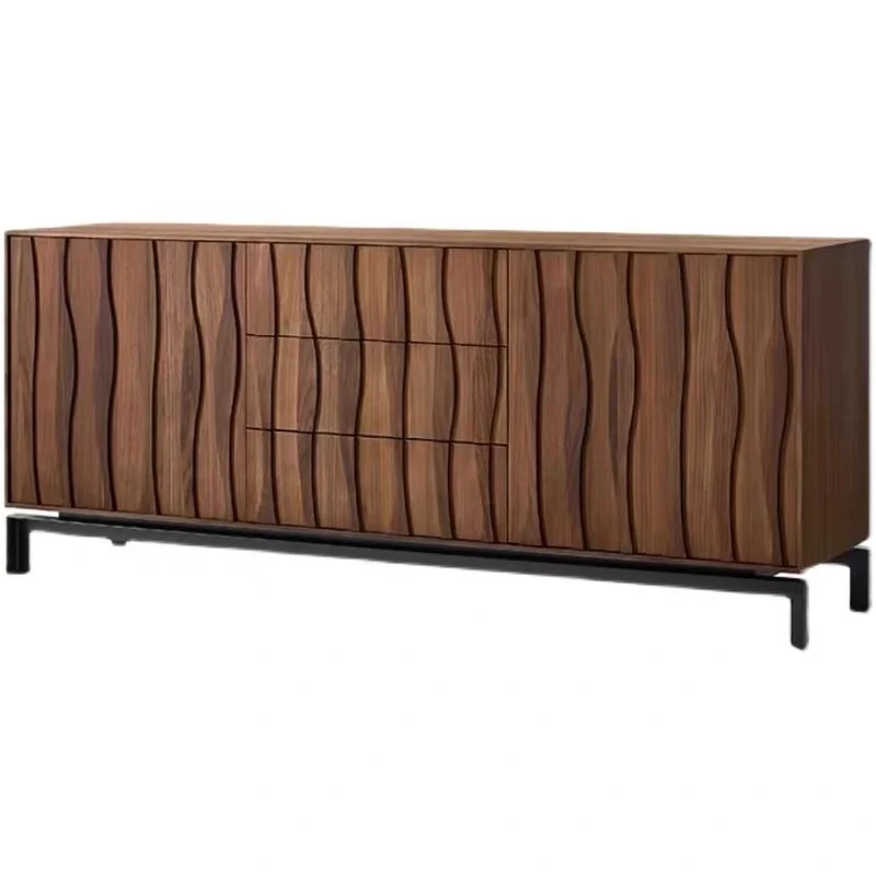 SWT 2023 Modern Stripe Design Kitchen Cabinet Wooden Sideboard