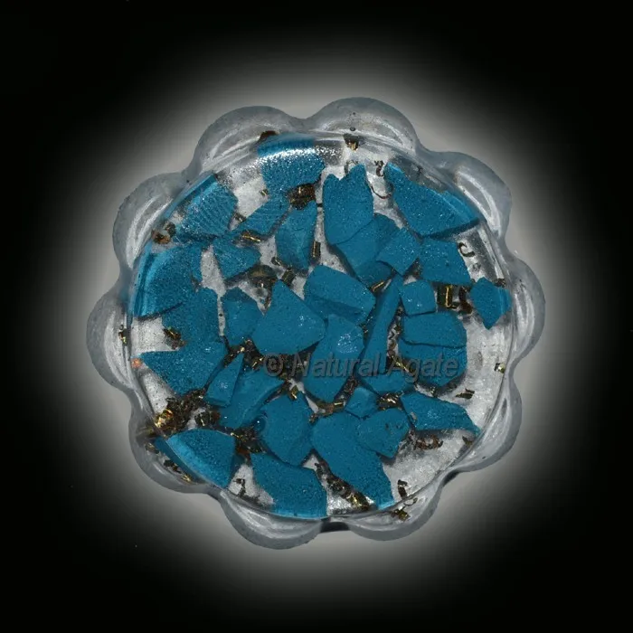 Top Selling Spiritual Lapis lazuli Orgone Coaster Crystal Crafts Natural Stones Reiki Orgonite Kitchen Table Tea Cup Coaster