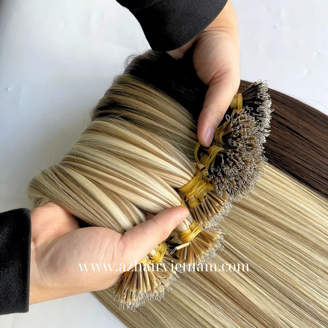 WHOLESALE 2024 HOT SELLING Vietnamese Double Drawn Pre Bonded Nano Ring Human Hair Extensions