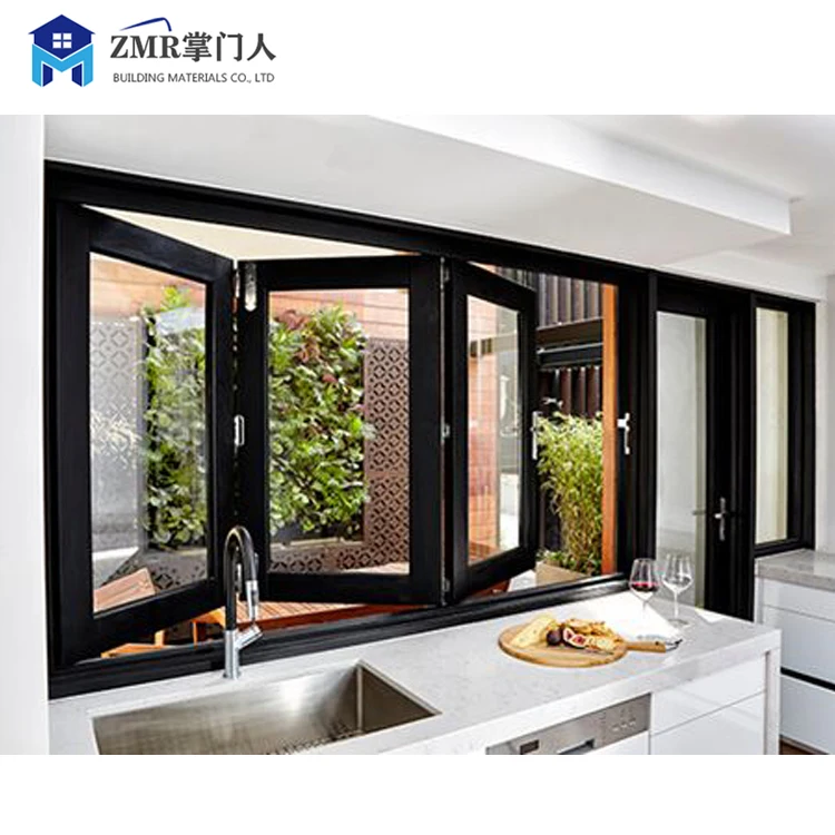 Wholesale commercial aluminum windows and doors folding window for coffee shop