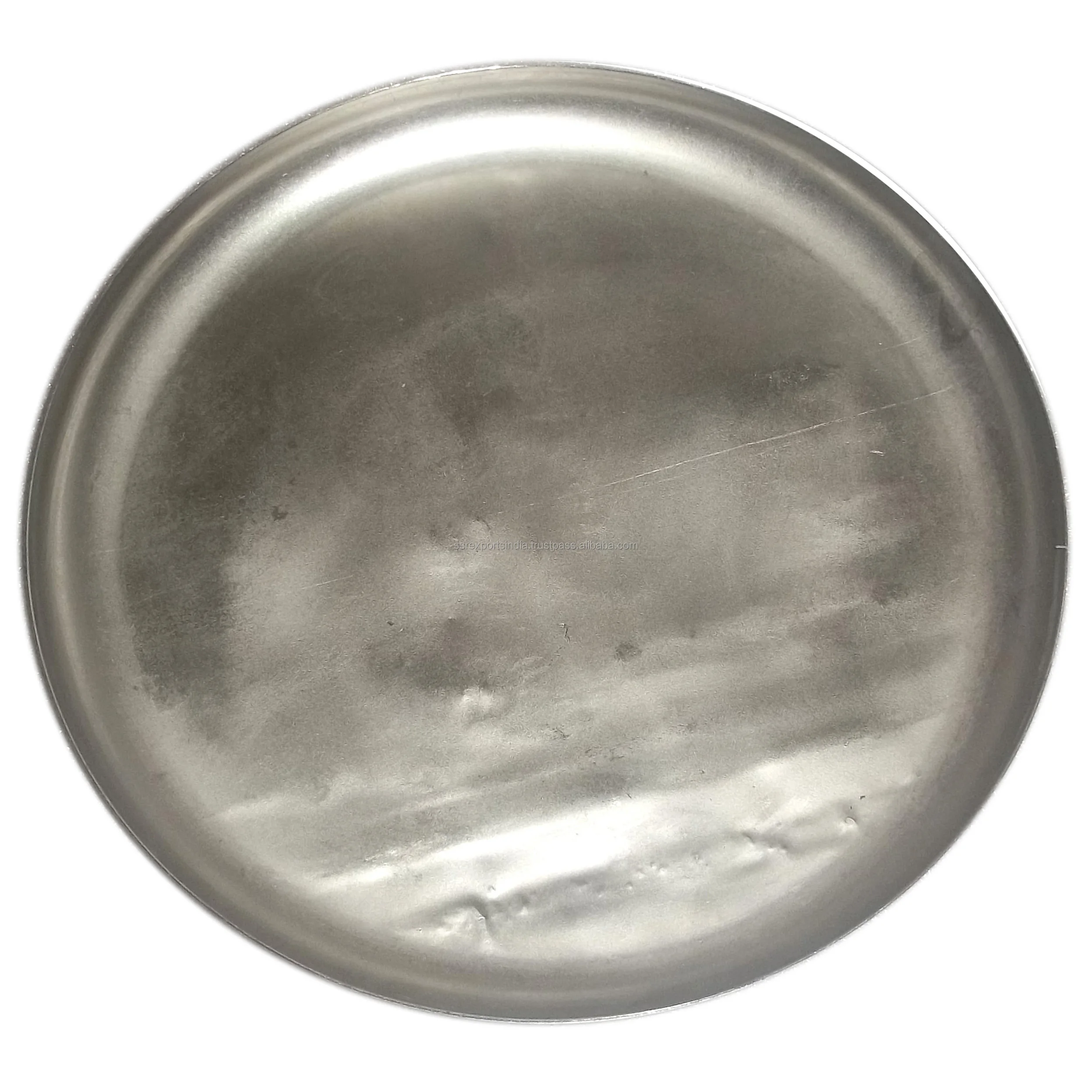 Silver Powder Coated Luxury Iron Metal Charger Plates Tray Set Small Size Serving Tray with Gold Metal Plate Decorative Purpose