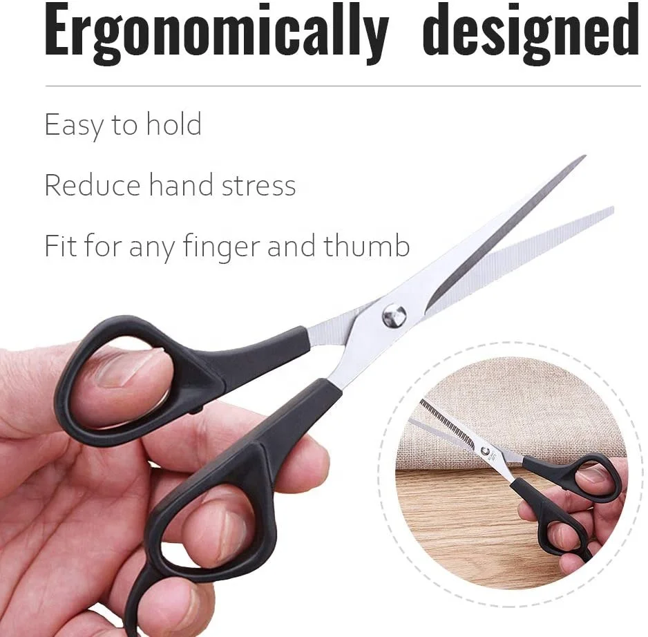 Черная Нержавеющая мини пластиковая ручка школьная офисная ткань резьба бумажная резка дети студенты ножницы