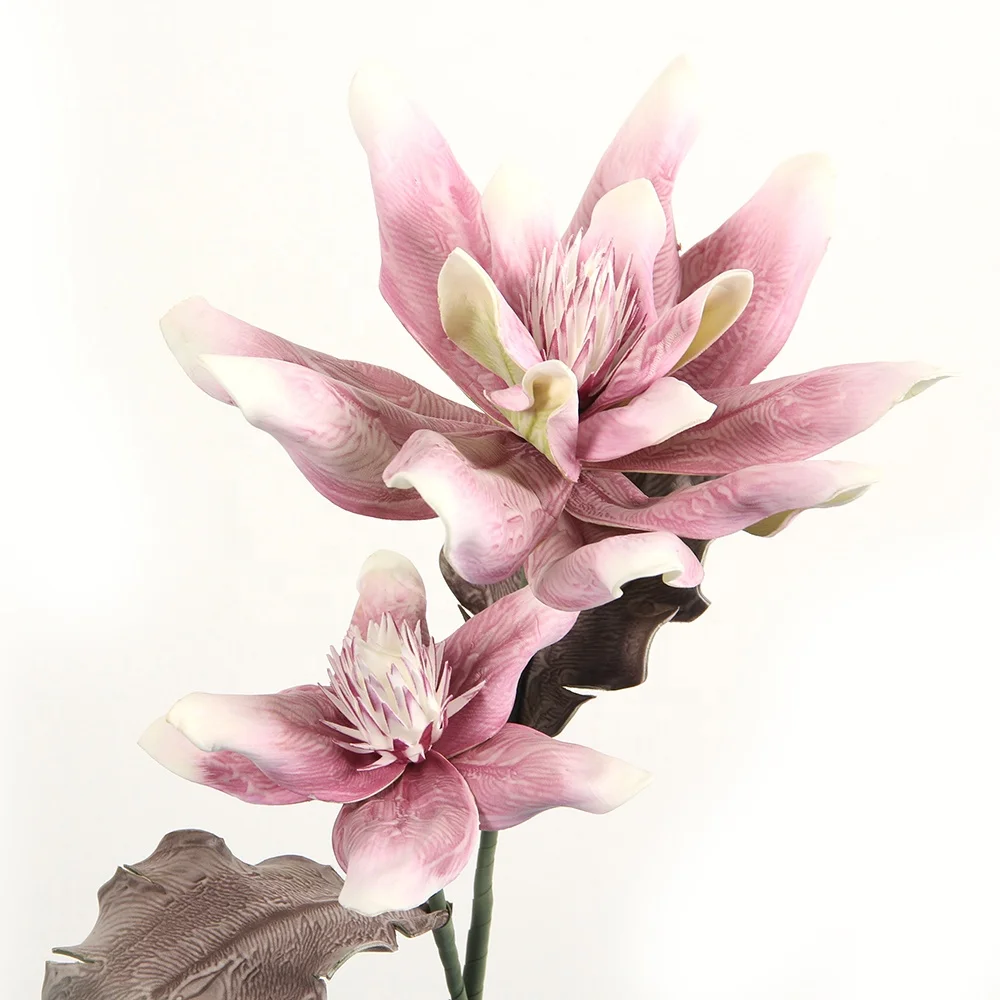 Утолщённой меховой опушкой белый цветок магнолии рождественские украшения для домашнего декора