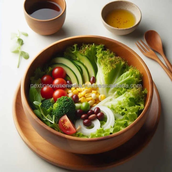 Wood Salad Bowl Bulk Handmade Acacia Artisanal Fruit Bowl Decorative Centerpiece for Home Refinement fruit