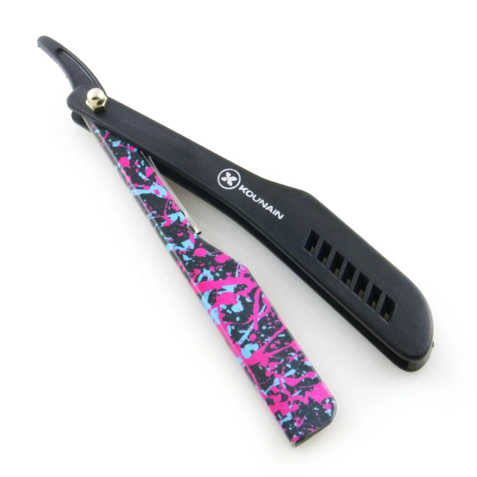 Kounain Professional Barber Folding Straight Edge Razor Pink Manual Hairdressing Haircut Bread Mustache Shavers Barber salons