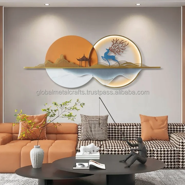 Creative Iron Art Wall Hanging, High Quality Interior Wall Decoration for home hotel restaurant wedding decoration