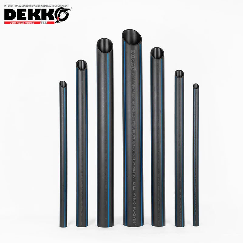 DEKKO PN25 черный высокое качество HDPE ПВХ водяная трубка пластиковая дренажная и поставка DIN стандартная оптовая продажа образцов