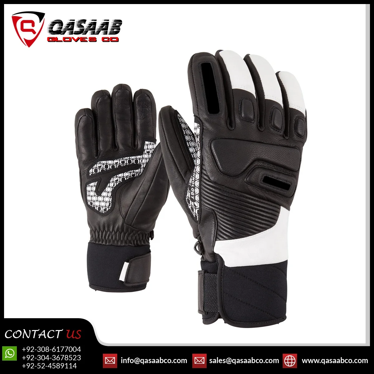  Черно-белые несколько слоев с палец теплые OEM лыжные перчатки водонепроницаемые зимние для катания на сноуборде выполненный заказ дизайн