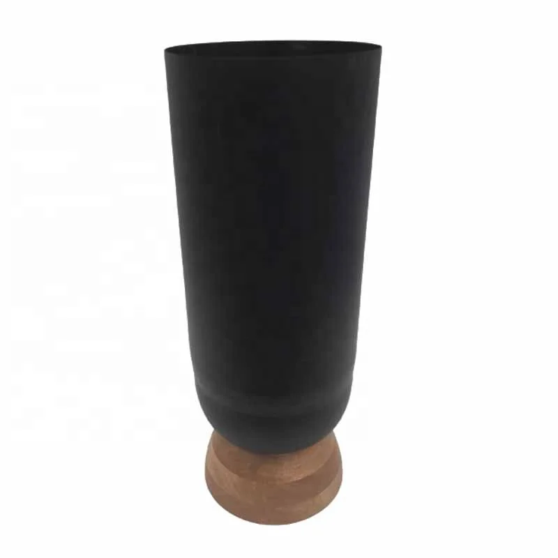 Wholesale Bulk Fancy Design Modern High Quality Metal And Wooden Flower Vase For Home Decor Table Top Wall Floor Decorative