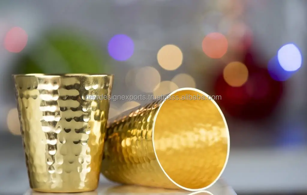 Brass  Moscow Mule Hammered Brass Shot Glasses(set of 4) 100% pure Brass