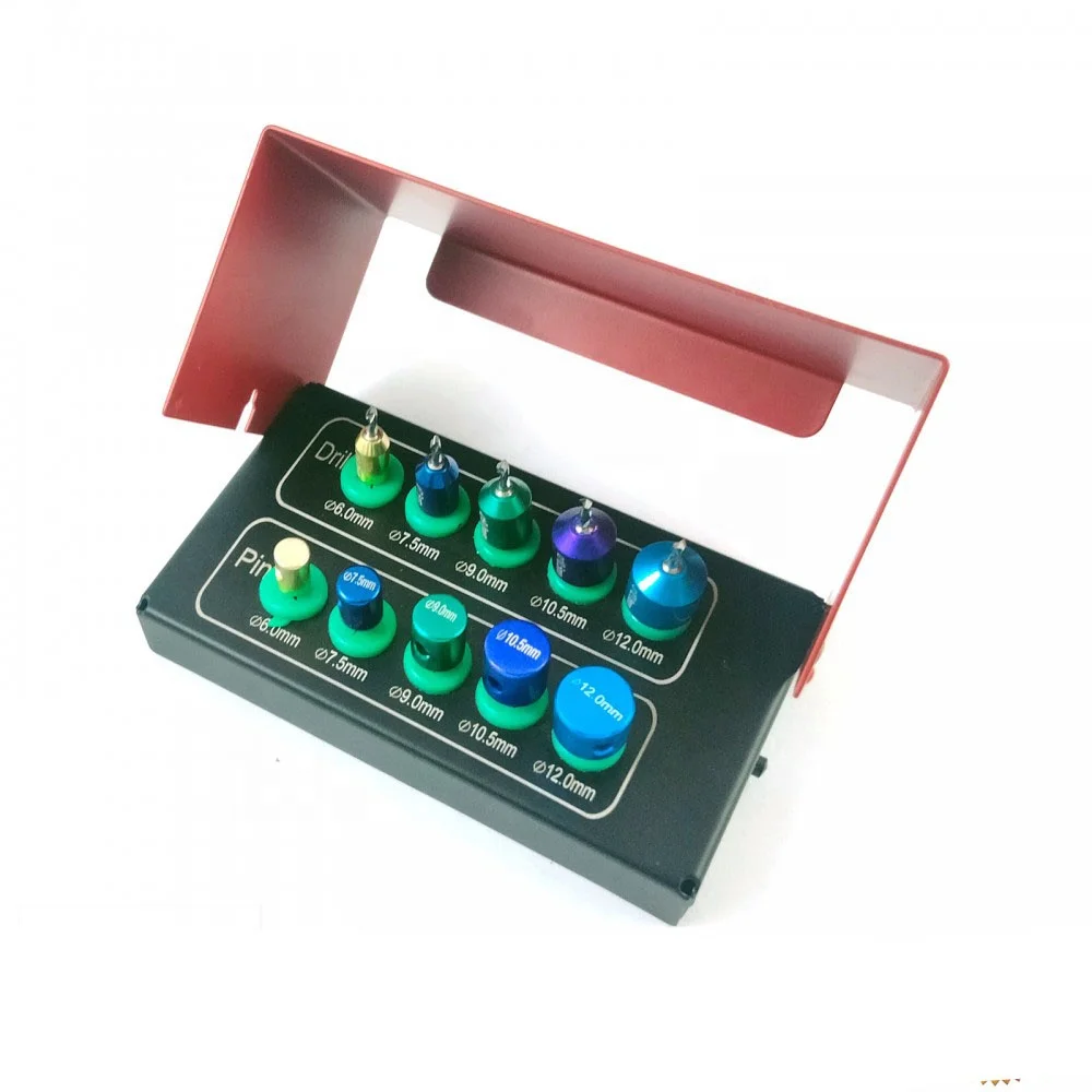 Набор конических сверл 25 шт. в комплекте с заглушками для зубных имплантатов и хирургических наведений CE