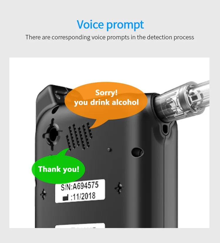 Professional-Grade Accuracy Compatible with Android  Fuel Cell Sensor 4.0 inch Breathalyzer Alcohol Tester touch screen