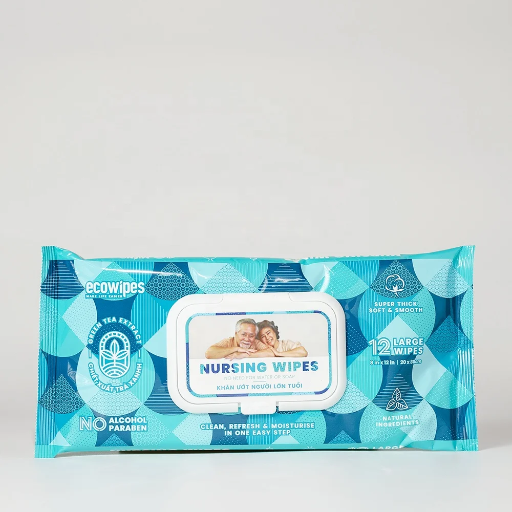 Hydrating Cleansing Wipes for Adults, infused with Green Tea Extract, designed for Personal Hygiene and Daily Use.