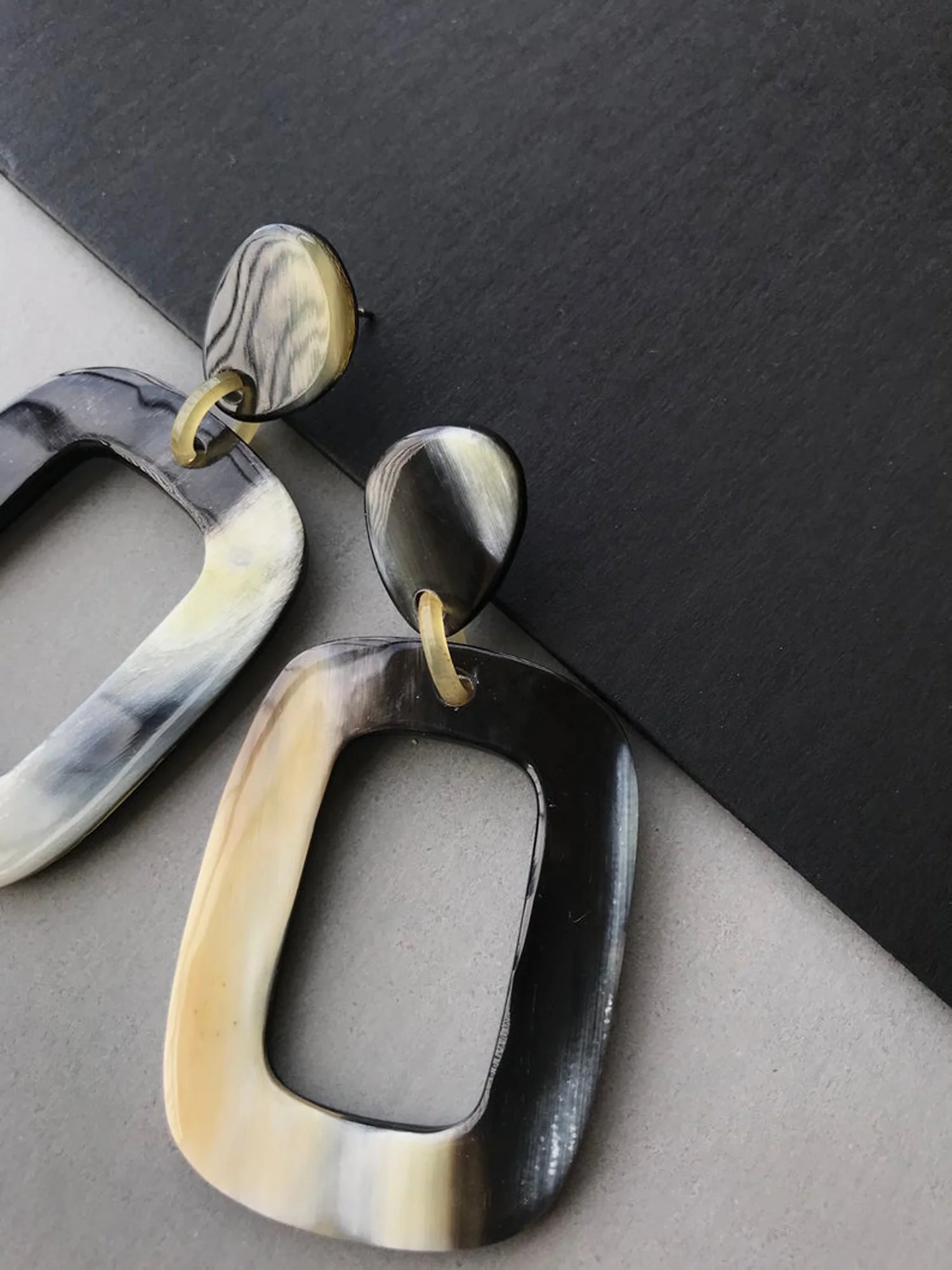 Buffalo Horn Natural Hoop Earring  New Design Natural Shade Custom Shape Drop Earrings set for Girls fashion