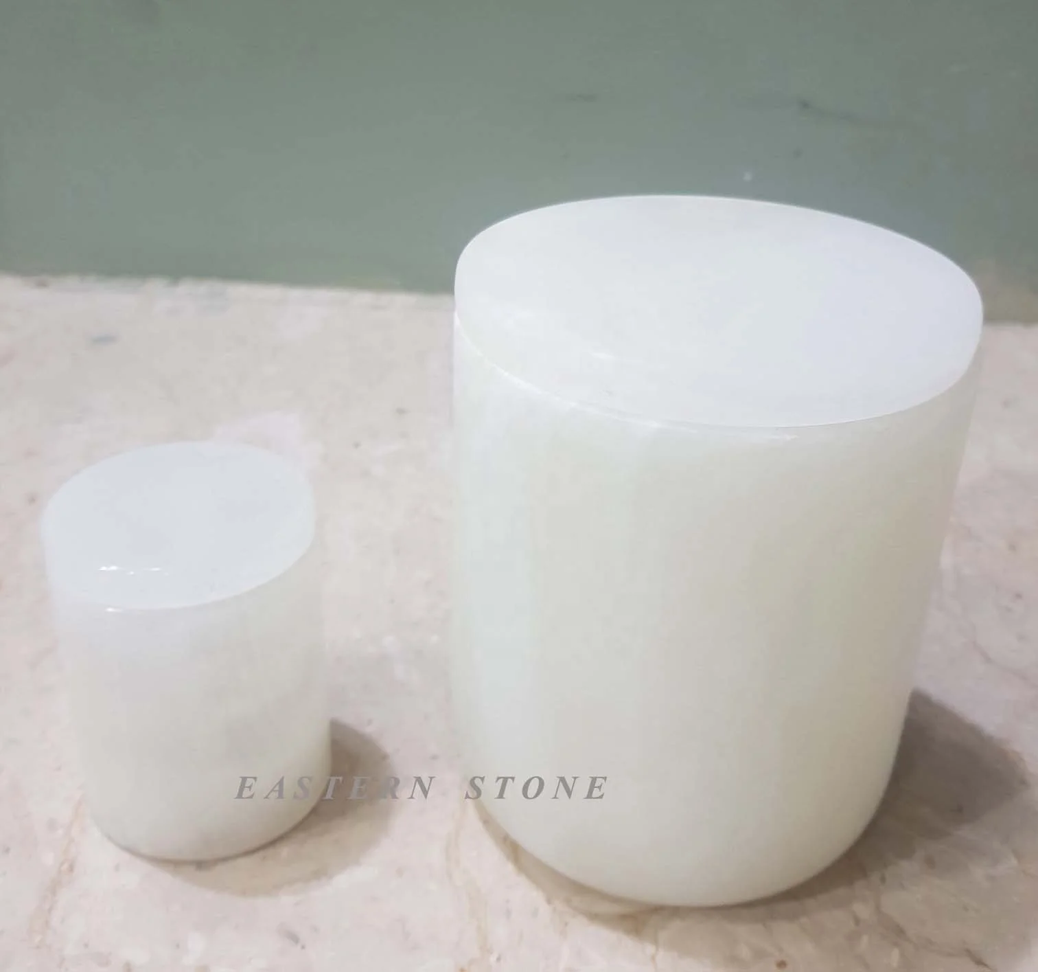 WHOLESALE EMPTY LUXURY ONYX, MARBLE STONE, ALABASTER CANDLE JARS AND CONTAINERS WITH LIDS