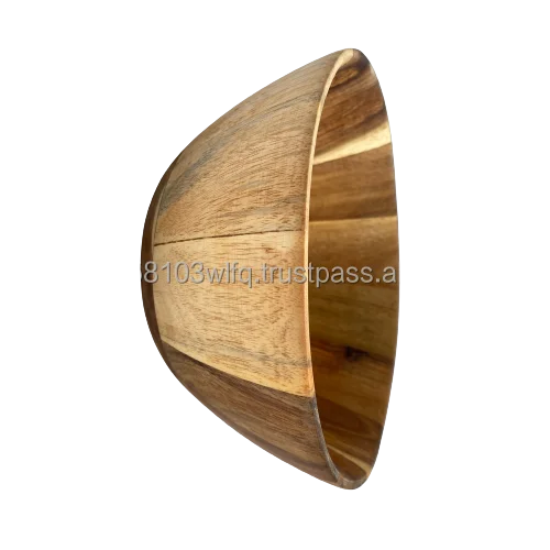 2021 Acacia Wood Salad Bowl - Vietnam Handicraft - Eco-friendly-  OEM, ODM - HJ B11/1 - Natural Wooden Fruit Mixing Bowl