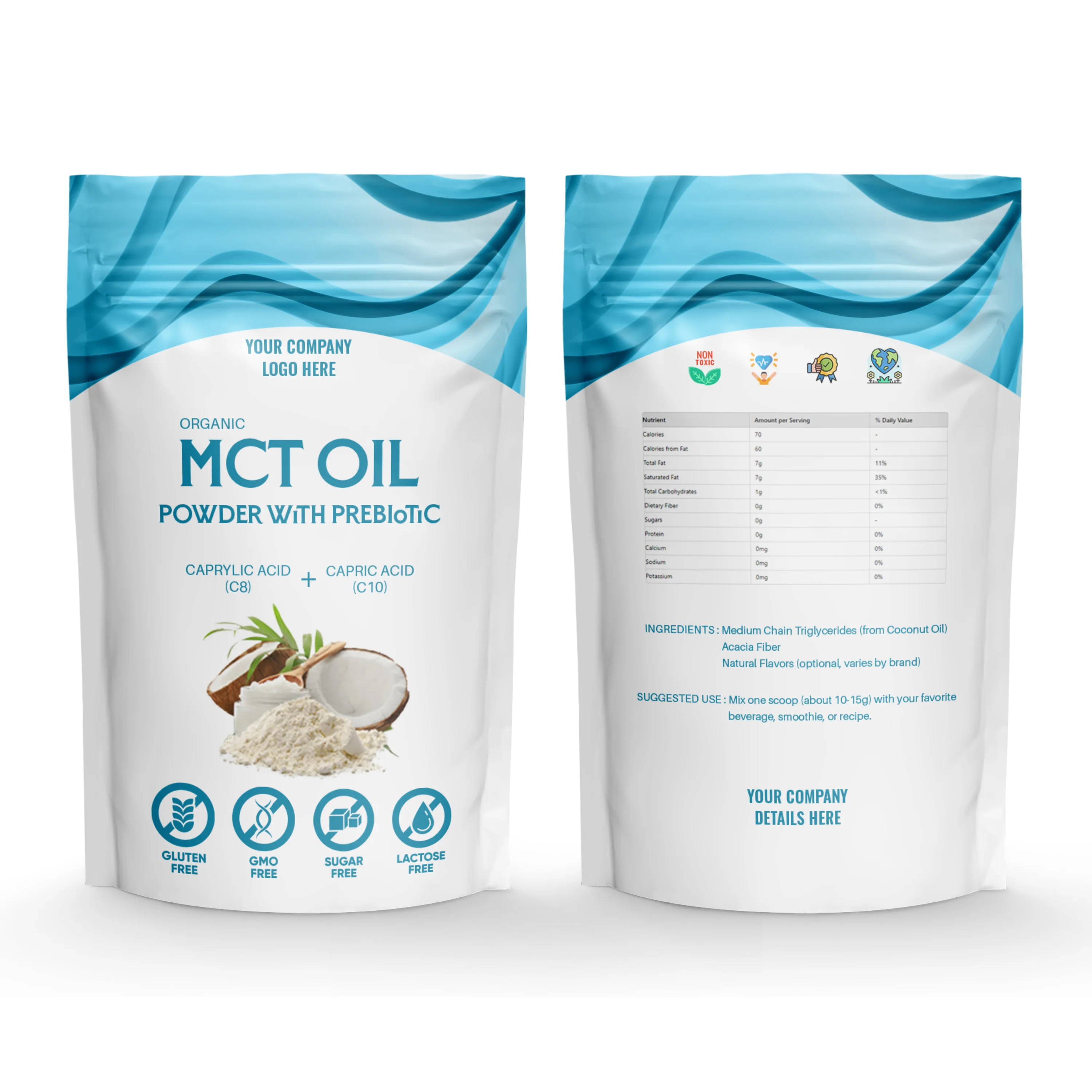 Top Quality seller and manufactures vegan MCT powder Bulk Pure 70% organic Coconut MCT Oil Powder for bulk buyers