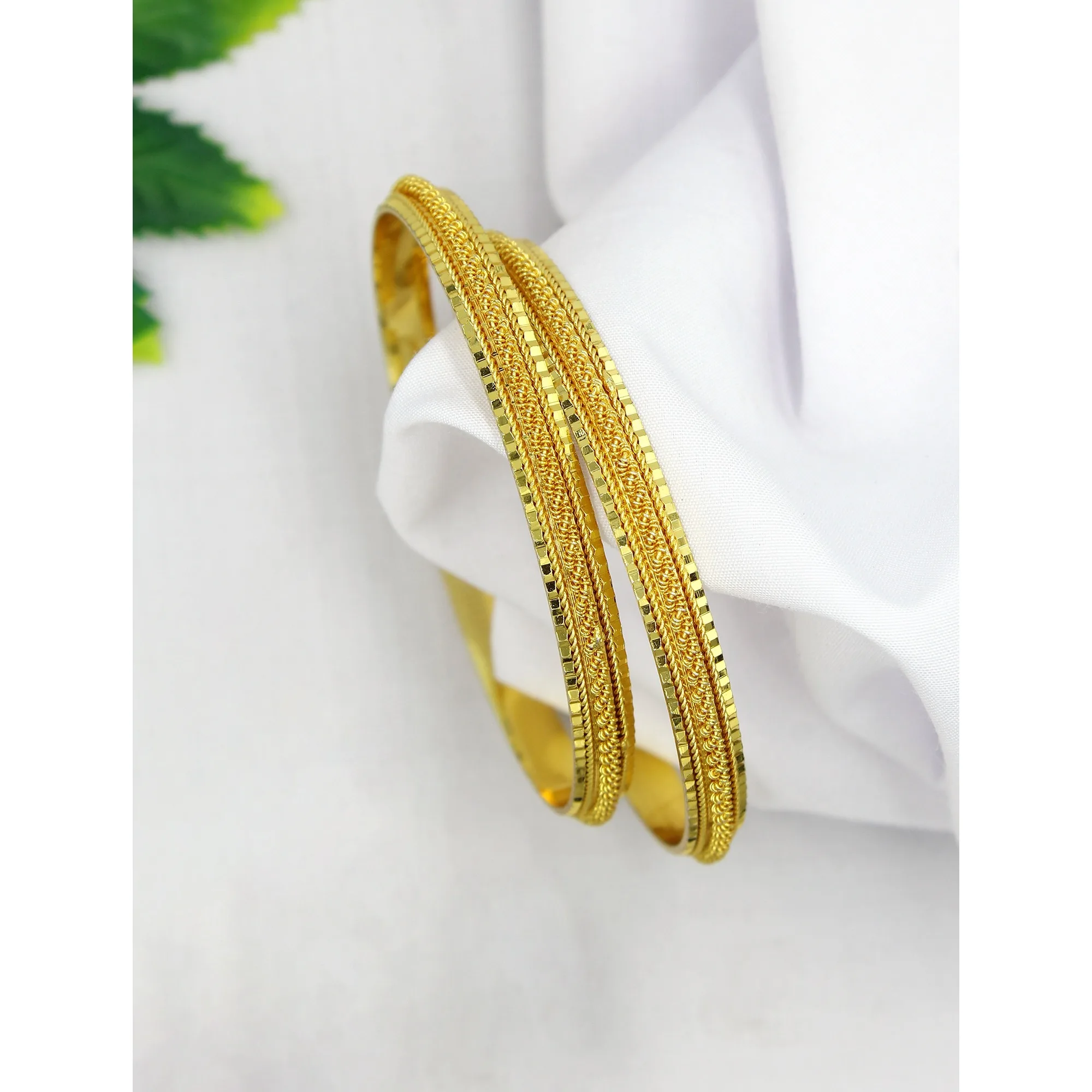 Bangles  Designer Gold plated bangles Trendy Pure Brass Antique Bangles Set Dubai jewelry for women with best price Wristband