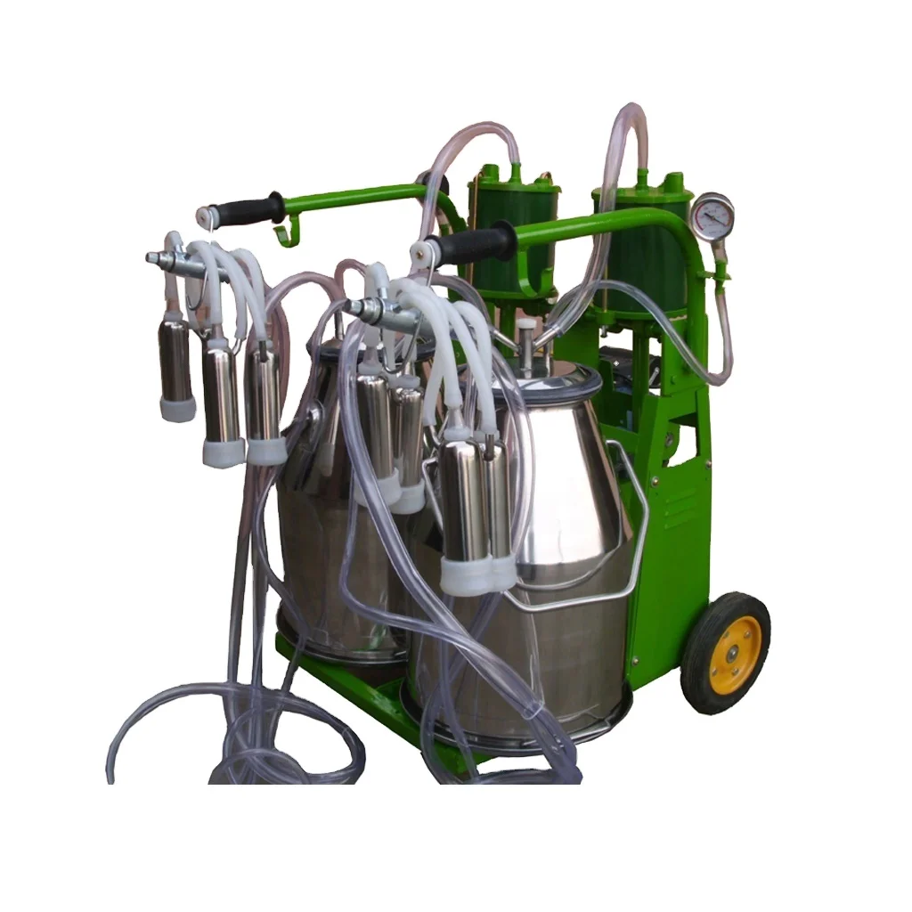 Two Bucket Piston Cow Goat Camel Milking Machine Electric Carbon Steel HJ-CM011PD