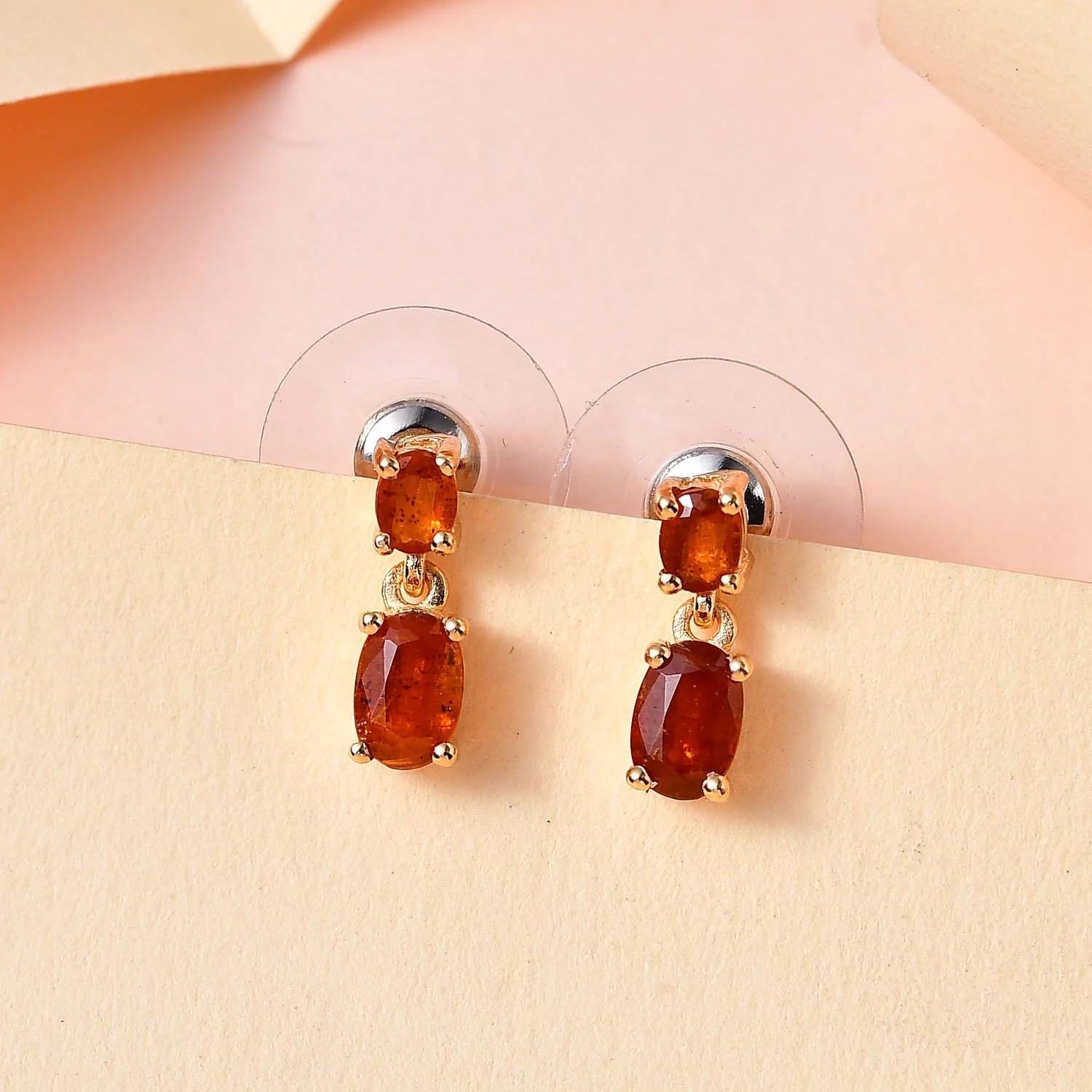 Premium Tangerine Kyanite Dangle Earrings in Vermeil Yellow Gold Over Sterling Silver High Quality Wholesale Earrings Jewelry