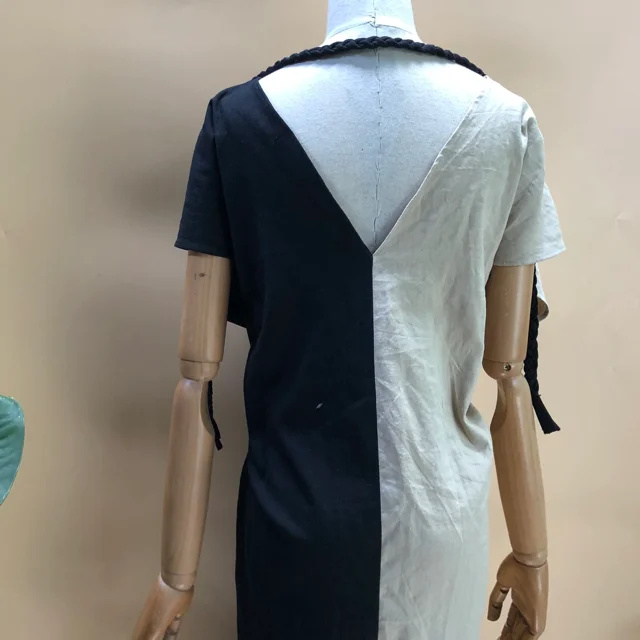 Linen Clothes Dresses Women Midi Linen Dress Cotton For Lady Color Block Casual Wholesale Natural From Vietnam Manufacturer