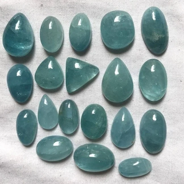 Natural Aquamarine Mix shape loose gemstone cabochon plain polished