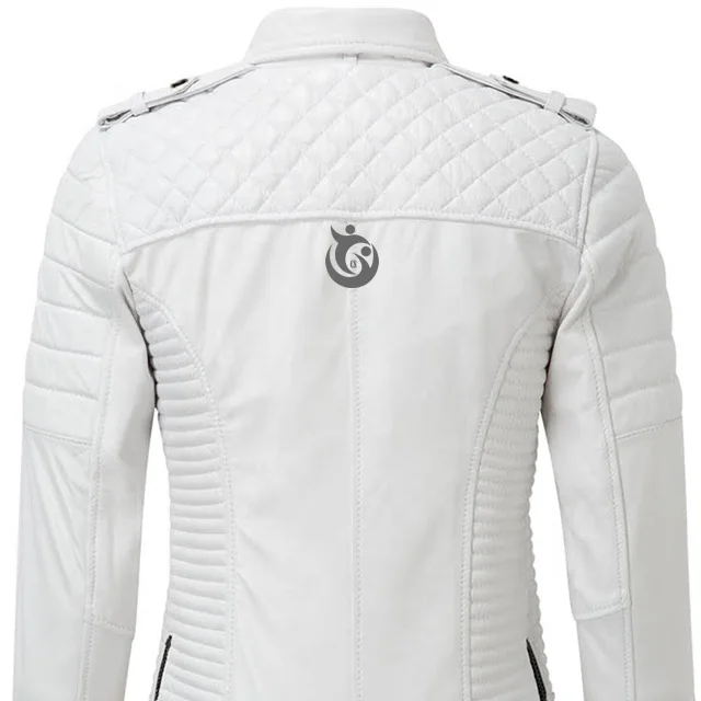 2021 New Spring white genuine Leather Ladies Sheepskin Biker Jacket A Variety Of Color Ladies Leather Jackets