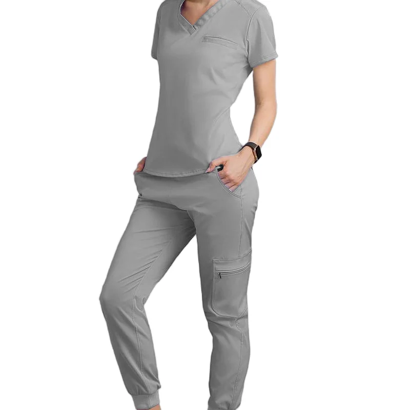 Lab Medical Nurse Uniform Sexy Ropa de Enfermera Tela Para Uniformes Hospital Scrubs Uniforms