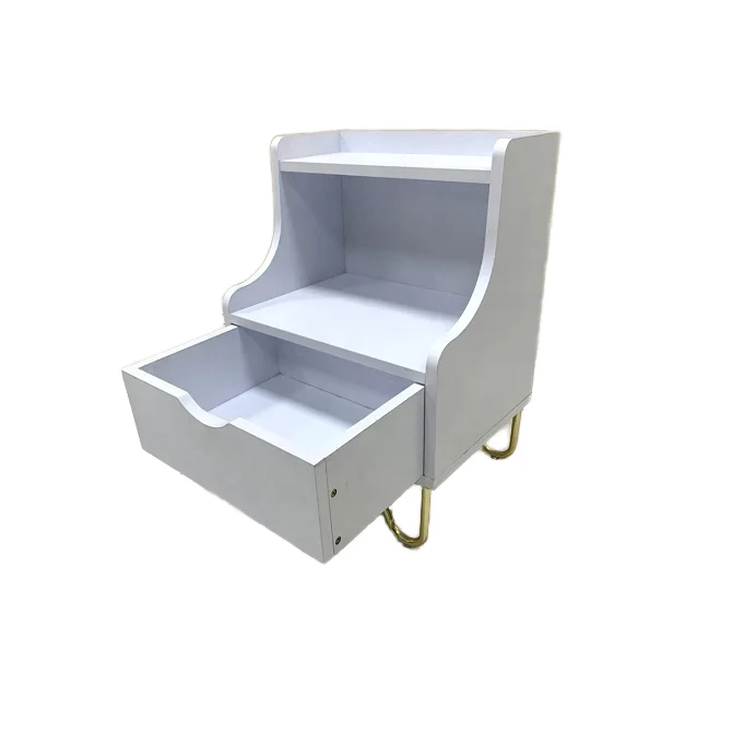 Modern Simple Metal Night Stand with Drawer Versatile Home Furniture for Bedroom Living Room Bathroom Hospital School Gym