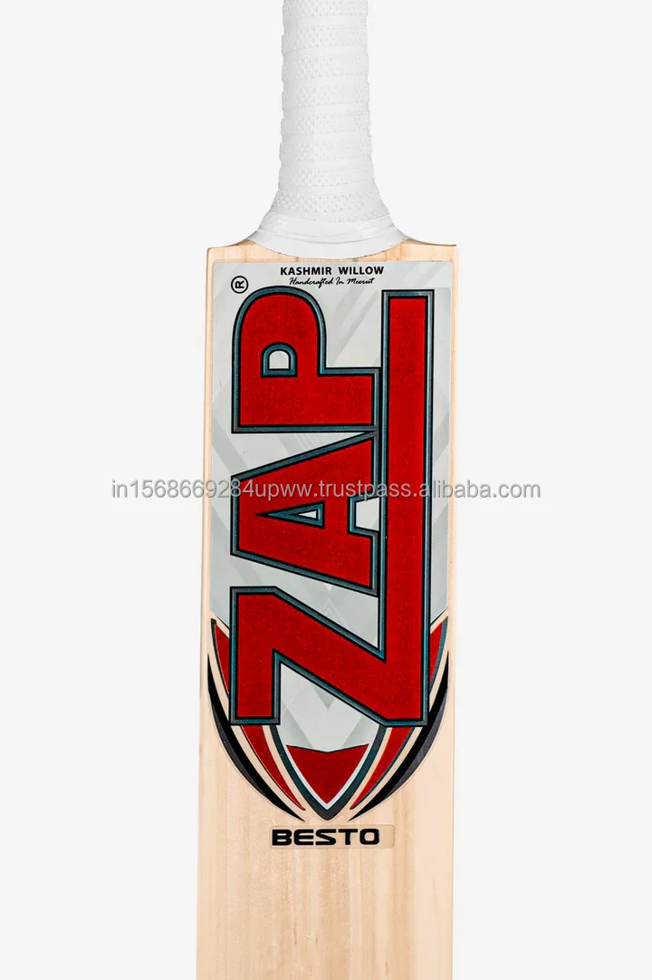 Spring Cane Rounded Handle ZAP Besto Kashmir Willow Bat for Durable Batting and Cricketing Experiences at Best Prices- Size 3