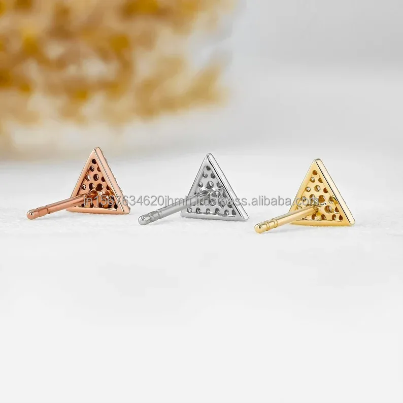 14kt золотые серьги с бриллиантами ювелирные изделия Свадебные GI/GIA лаборатории выращенные Круглые бриллианты стерлингового серебра идеальный подарок
