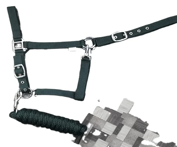 Equestrian Horse Halter Nylon Workout Available Matching Lead Ropes Solid Brass Snap Hook Head Adjustable Horse Halter Tack Shop