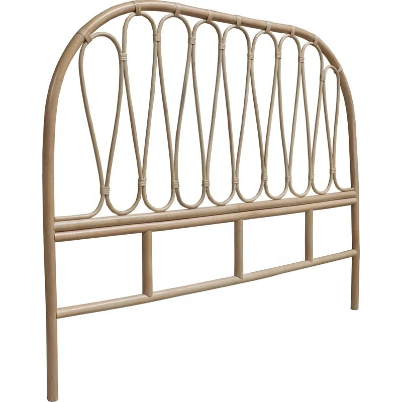 High quality Luxury Vintage Rattan Headboard Rattan Bedhead Honey Half Moon