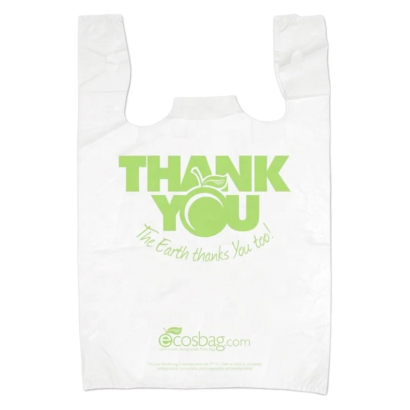 T-Shirt Shopping Bags HDPE/LDPE Manufacturer Thank you bags custom plastic t-shirt bags with logo